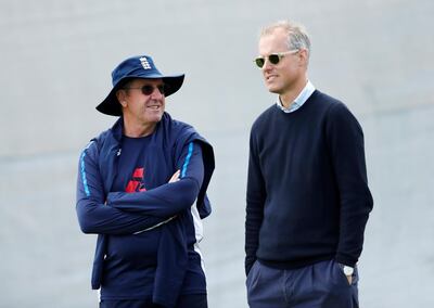 England head coach Trevor Bayliss, left, and national selector Ed Smith. Reuters