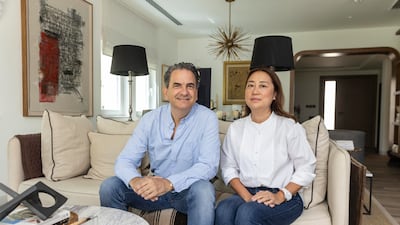 My Own Home Lyn Helbling and her husband Alejandro at their refurbished villa in Jumeirah Park. Antonie Robertson/The National