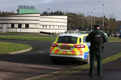 Police near the scene of the shooting Omagh. PA