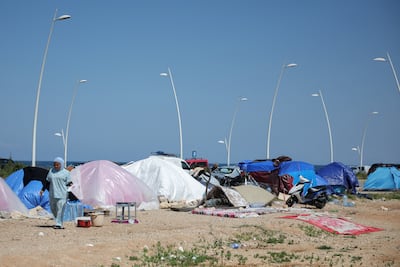 A makeshift camp, set up by people who fled their homes after Israeli displacement orders, in Beirut. Reuters