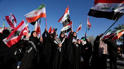 A pro-Iran rally was held on Saturday in Baghdad, where the US embassy remains open. AP