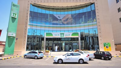 Saudi Arabia’s National Commercial Bank, reported a 22 per cent drop in its second-quarter profit. Michael Bou-Nacklie for The National