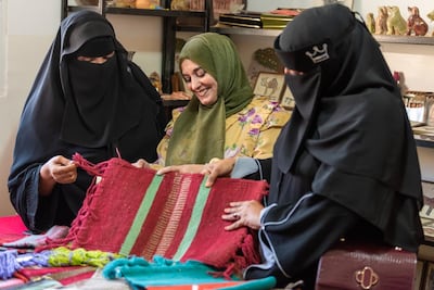 Women from Jordan and Socotra share their knowledge and love of traditional craft practices. Photo: Julian Jansen van Rensburg