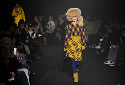A model at the Burberry show during London Fashion Week in February. WireImage