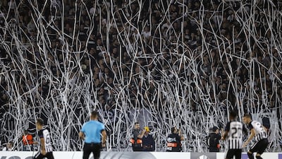 Partizan fans show their support during the Europa League match against Manchester United. Getty Images