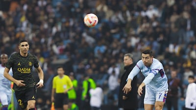 Cristiano Ronaldo takes a throw-in. Photo: General Entertainment Authority