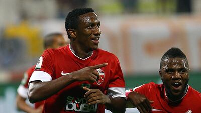 Ahmed Khalil rescued Al Ahli with a goal in added time against the Dubai club. Satish Kumar / The National