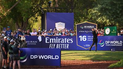 Matt Wallace of England tees off on the 16th hole. Getty Images