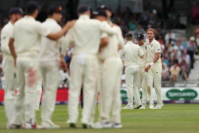 England fast bowler Stuart broad, right, was unhappy with Michael Vaughan's comments. Lee Smith / Reuters