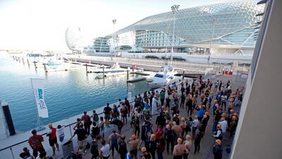 Athletes prepare to compete in the Yas Triathlon in Abu Dhabi. Photo by: Sarah Dea/The National