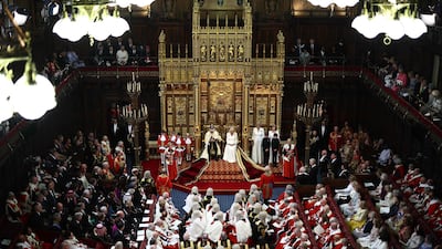 King Charles reads the King's Speech in the House of Lords on Westminster. AFP