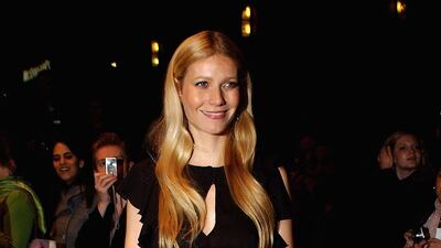 Gwyneth Paltrow, in a cap-sleeved black dress, arrives at the premiere of 'Proof' at the Odeon West End on October 22, 2005 in London, England. Getty Images