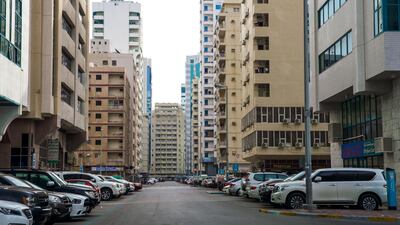 The nearly empty streets at downtown Abu Dhabi.