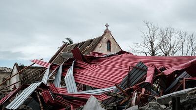 A damaged Anglicana Comunhao church in Beira, Mozambique. AFP