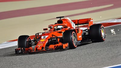 Sebastian Vettel in action during qualifying for the Bahrain Grand Prix. Giuseppe Cacace / AFP