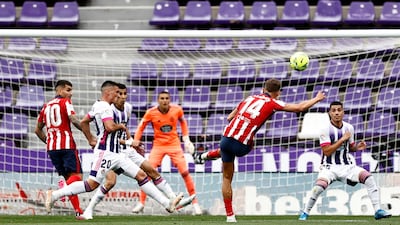 Atletico Madrid's Marcos Llorente shoots at goal. Reuters