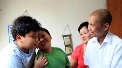 Rhoniel Romano, right, spends time with his wife Jocelyn and their sons Atreyu, 10, and Noah, 5.