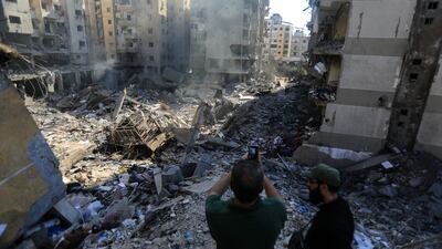Buildings levelled in Beirut on September 27 by the Israeli strikes that killed Hezbollah leader Hassan Nasrallah. AFP
