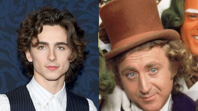 Timothee Chalamet will take on the famous role of Willy Wonka, also portrayed by Gene Wilder in a 1971 film, right, in a 2023 musical from Warner Bros. AP Photo