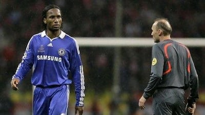 Chelsea's Didier Drogba had to leave the field in extra time.