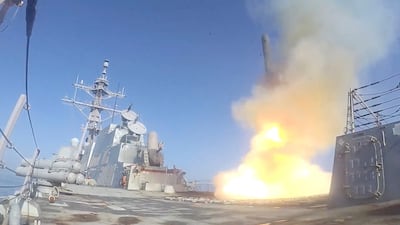 The USS Frank E Petersen Jr fires a Tomahawk during Operation Epic Fury attack on Iran. Reuters