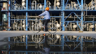 An oil refinery in Lanzhou, Gansu province. Chinese refineries are a popular destination for Oman crude oil. Reuters