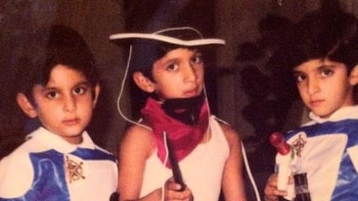 Sheikh Hamdan gets into some cosplay as a child. Courtesy faz3 / Instagram