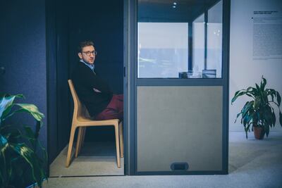 The artist Lawrence Abu Hamdan works with audiovisual elements. Photo: Roberto Chamorro / The Armory Show