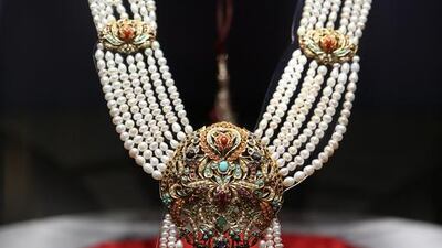 Pearl jewellery on display at the museum.