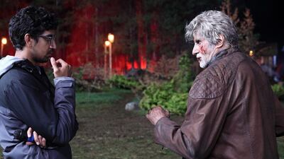 Bachchan, right, plays Guru, the leader of a secret society. Photo: Ayan Mukerji