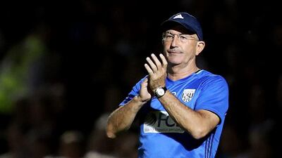 West Brom manager Tony Pulis applauds supporters after their League Cup match. John Clifton / Action Images / Reuters / August 23, 2016