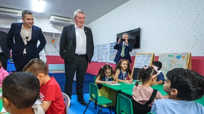 Dr Michael Ryan, World Health Organisation deputy director general, and Rick Brennan, regional emergency director in the Eastern Mediterranean, visit Emirates Humanitarian City in Abu Dhabi. All photos: Victor Besa / The National