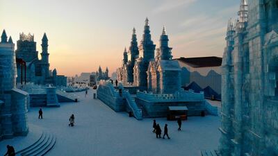 A view of some of the ice sculptures. AFP