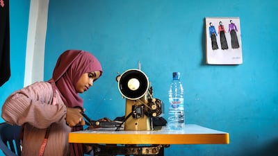 Hawa Adan Hassan has started a clothing business out of her family home, in the Somalian capital Mogadishu. AFP