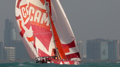 Team Camper with Emirates Team New Zealand completes leg two, Cape Town South Africa to Abu Dhabi. Mike Young / The National