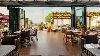 The vast terrace offers views across Bluewaters Island and Ain Dubai. Photo: Pepe Cucina