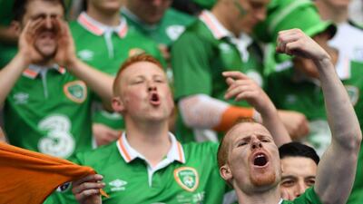 Republic of Ireland supporters before the Uefa Euro 2016 group E preliminary round match between Ireland and Sweden at Stade de France in Saint-Denis, France, 13 June 2016. Filip Singer / EPA
