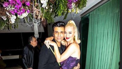 Katy Perry posed with Karan Johar during a party held at the filmmaker's house. Instagram / Katy Perry
