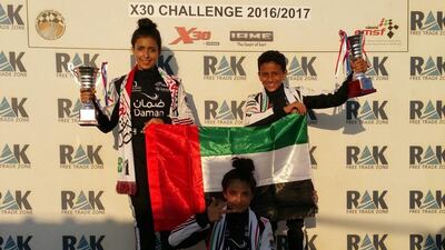 Amna Al Qubaisi, left, Ahmed Al Saadi, right, and Hamda Al Qubaisi, bottom. Photo Courtesy / DSA