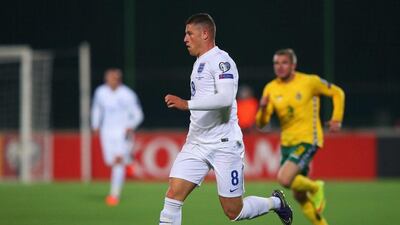 Ross Barkley of England shown in action during their Euro 2016 qualifying finale win over Lithuania on Monday night. Alex Livesey / Getty Images / October 12, 2015