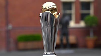 The Champions Trophy during the trophy tour at the Sydney Cricket Ground. AFP