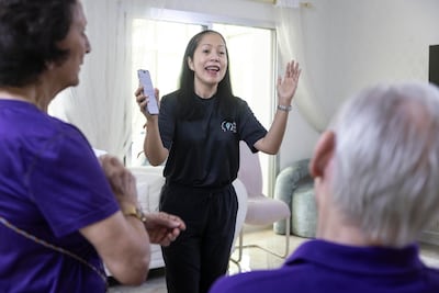 4get-Me-Not founder Desiree Vlekken in full voice as she leads a singing session. Antonie Robertson / The National