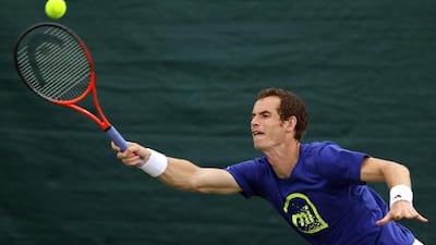 Andy Murray in practice before Wimbledon