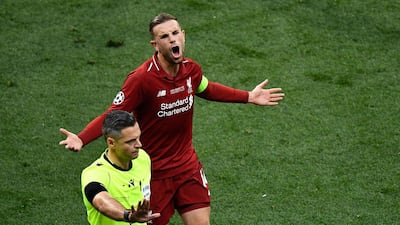 Jordan Henderson reacts during the UEFA Champions League final. AFP