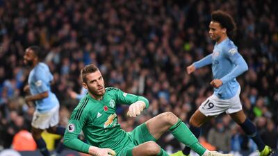 David de Gea was beaten three times by Manchester City.. Getty Images