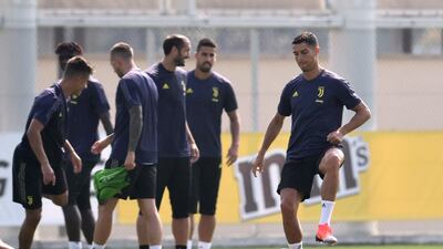 Ronaldo takes part in a training session. AFP