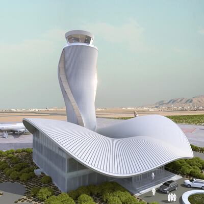 Fujairah Airport's new control tower is designed in the shape of a falcon. Courtesy Fujairah Airport