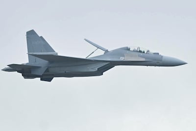A Chinese-made Shenyang J-16 fighter jet flies during the 15th China International Aviation and Aerospace Exhibition in Zhuhai, Guangdong province. AFP