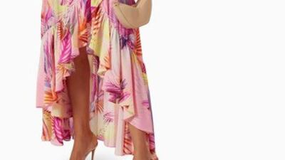 Ruffle wrap dress, Dh3,250, Camilla, Ounass. Photo: Ounass