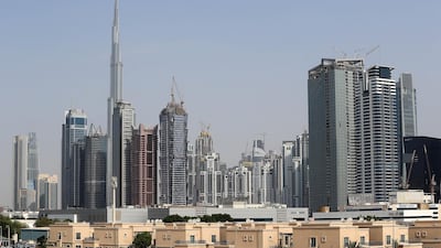 An accident on Sheikh Zayed Road is causing slow traffic. Pawan Singh / The National